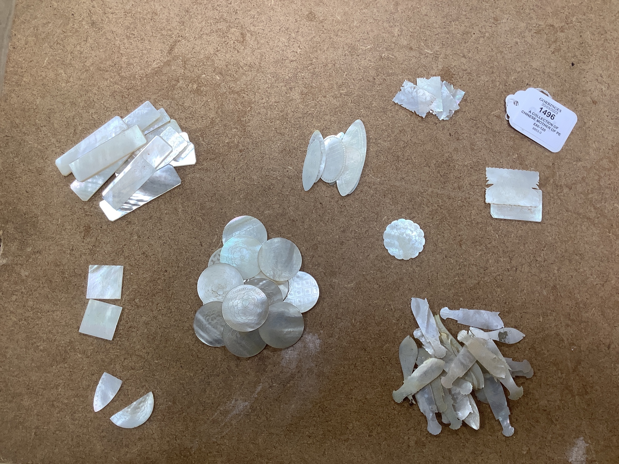 A collection of Chinese mother of pearl gambling counters (approx. 70)